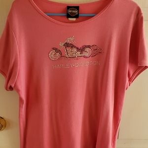 Womens xl Harley Davidson short sleeve shirt. Pink